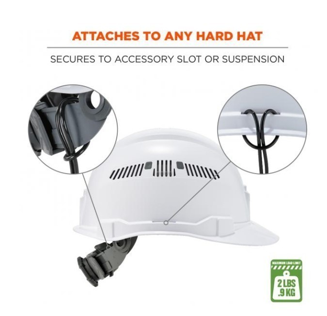 lot 806 image: NEW 2 Pack of Squids 3158 Coiled Hard Hat Lanyard with Clamp - 2lbs  0.9kg