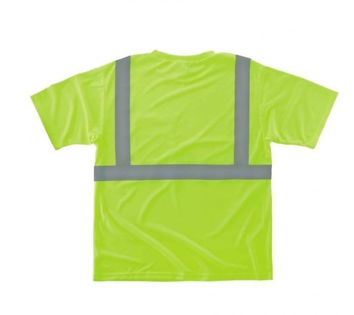 lot 867 image: Pair of 2 NEW Ergodyne GloWear 8289 Hi-Vis T-Shirts -Type R, Class 2 - XXL Lime 2XL