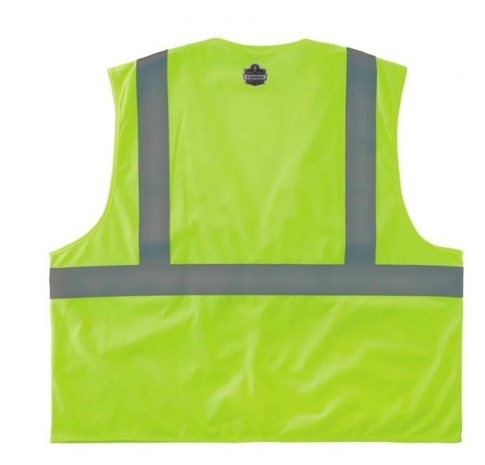 lot 875 image: NEW Ergodyne GloWear 8255HL Self-Extinguishing Hi-Vis Safety Vest - Type R, Class 2, Hook and Loop LXL Lime