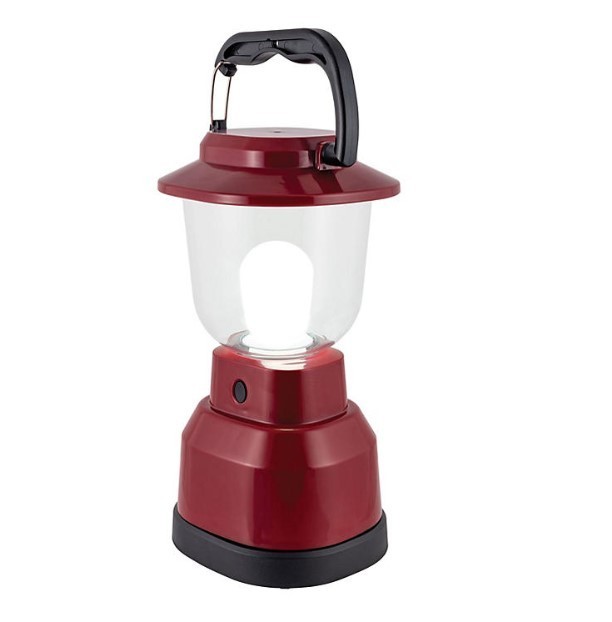 lot 582 image: NEW EcoScapes Dual Power LED Rechargeable Lantern - Maroon Red