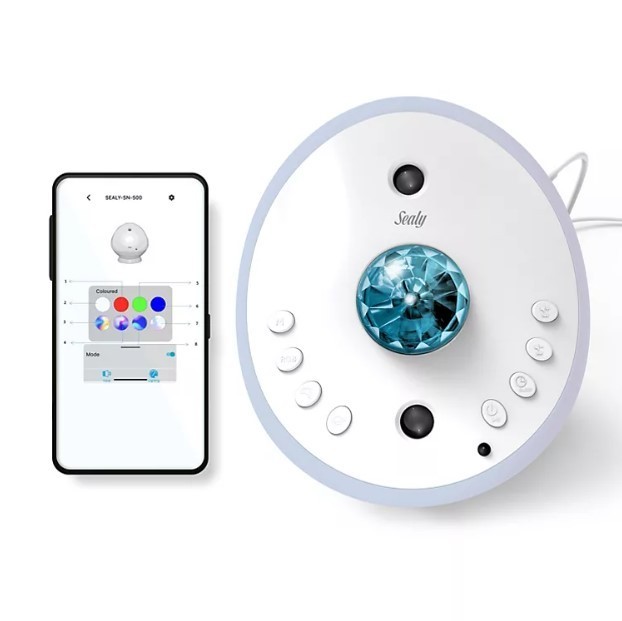 lot 584 image: NEW Sealy Kids Sleep Machine - Projector  Sound Machine w Bluetooth Speaker