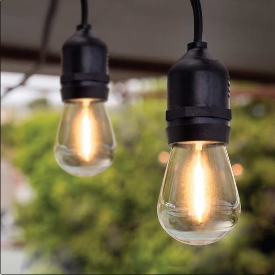 lot 692 image: Feit Electric 48 LED Filament String Light Set - Black