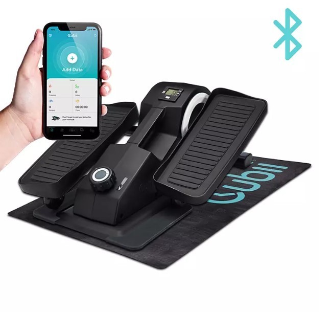 lot 509 image: NEW Cubii JR1 Compact Seated Elliptical With Bluetooth & Gripii Mat