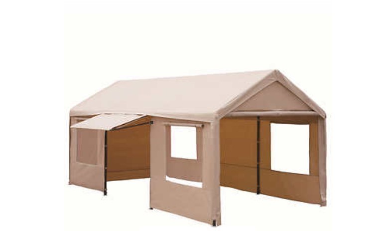 lot 56 image: 10 X 20 Steel Frame Canopy with Side Wall Protections