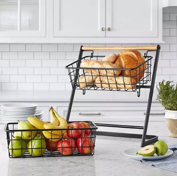 lot 574 image: NEW Members Mark 2-Tier Snack Stand with Removable Baskets