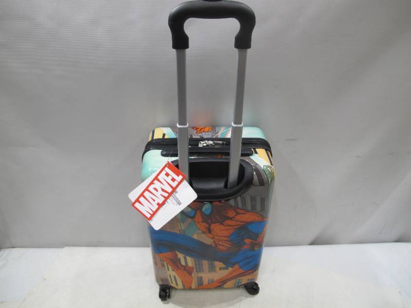 lot 566 image: NEW Marvel Spider-man FMBL0010SAM BlueGrey kids 21 spinner luggage