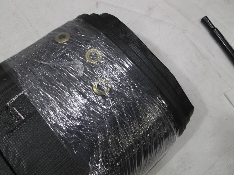 lot 553 image: NEW Vinyl Tarp - 10 x 30  Black  White Vinyl tarp with Grommets - 9 oz. Lightweight Duty - DIRTY
