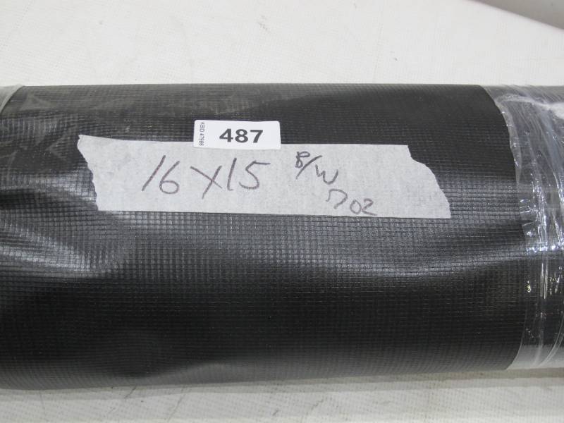 lot 549 image: NEW Vinyl Tarp - 15 x 16  Black  White Vinyl tarp - 9 oz. Lightweight Duty