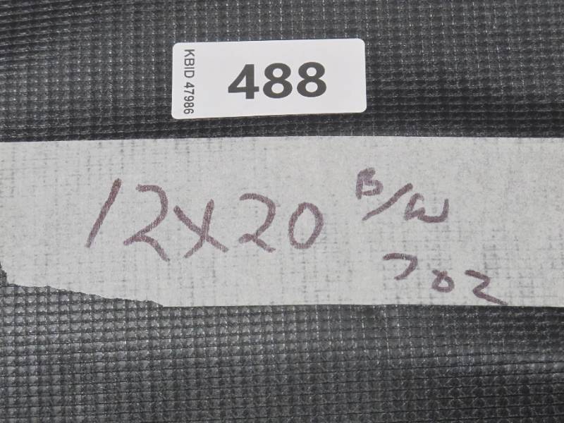 lot 550 image: NEW Vinyl Tarp - 12 x 20  Black  White Vinyl tarp - 9 oz. Lightweight Duty