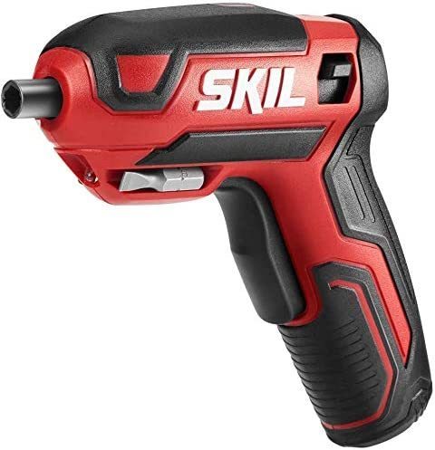 lot 607 image: NEW SKIL Rechargeable 4V Cordless Pistol Grip Screwdriver with 42pcs Bit Set, USB Charger and Carrying Case - SD5618-03