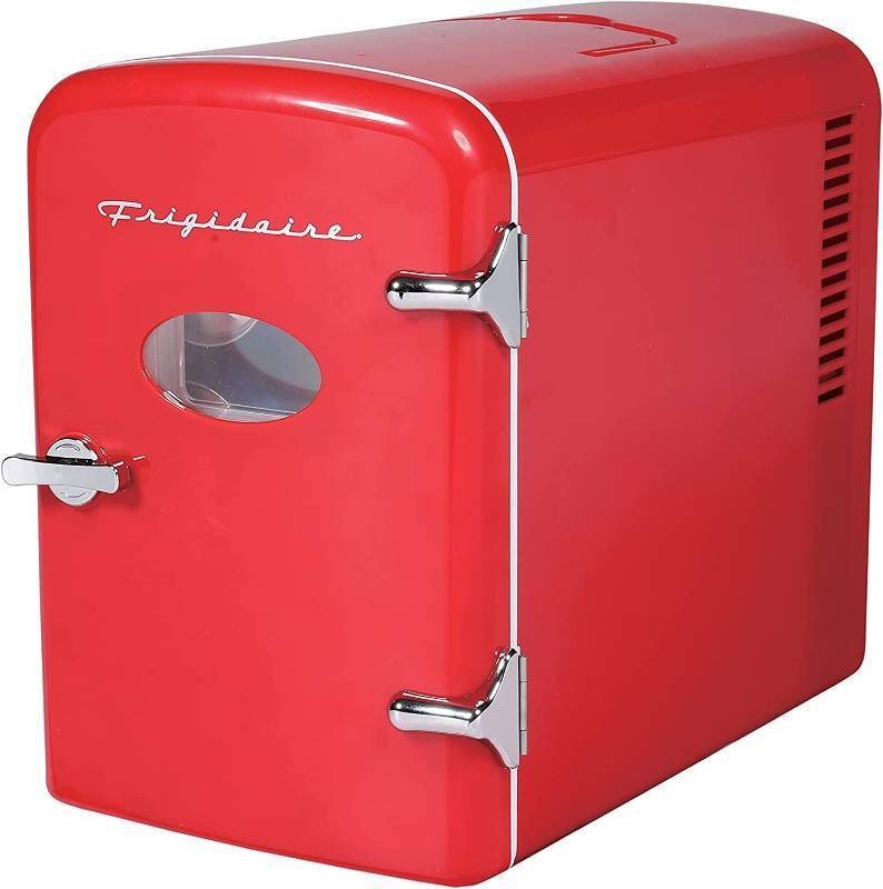lot 619 image: Frigidaire Portable Retro Extra Large 9-Can Capacity Mini Cooler, EFMIS175, RED