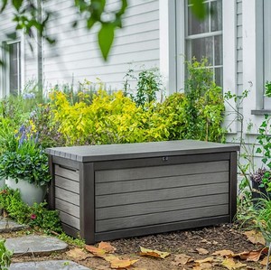 lot 429 image: Keter 165-Gallon Resin Outdoor Deck Box - Minor Damage