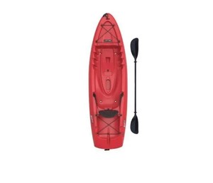 lot 435 image: NEW LIFETIME HYDROS 85 SIT-ON-TOP KAYAK (PADDLE INCLUDED) - RED