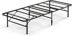 lot 444 image: NEW Zinus Shawn 14 Inch Metal Smart Base Bed FramePlatform Bed FrameNo Box Spring NeededSturdy Steel Frame, Narrow Twin & Memory Foam 5 Inch Cot Size