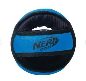 lot 681 image: NEW Nerf Dog Tuff Tug X-Ring Dog Toy, Medium - BlueBlack