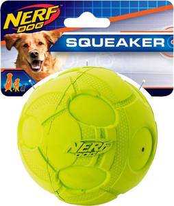 lot 682 image: NEW Pair of Nerf Dog 3.8in Bash Squeak Balls - Green