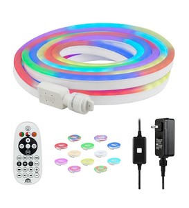 lot 699 image: NEW  Ecoscapes Color-Changing LED Flex Light With Remote Control by Enbrighten (16.4 ft.)