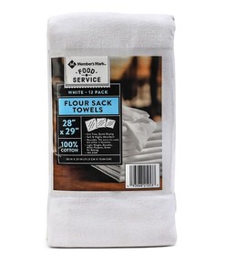 lot 716 image: NEW Pair of Members Mark Flour Sack Towels, 28x 29 (12 pk. Each, 24 Total)
