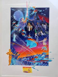 lot 1 image: SignedNumbered Framed Stars Wars Print By Melanie Taylor Kent