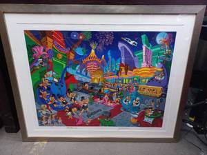 lot 2 image: SignedNumbered Framed The Flintstones Print By Melanie Taylor Kent