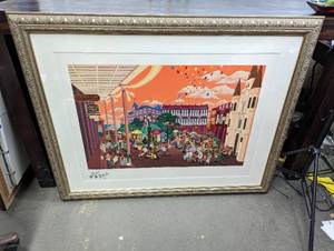 lot 4 image: SignedNumbered Framed Portraits In The Park Print By Melanie Taylor Kent