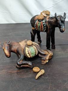lot 30 image: Pair Of Donkey Figurines
