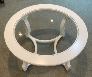 lot 4 image: White Base Glass Top Coffee Table