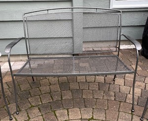 lot 23 image: Marvelous Metal Bench, Chairs and Table