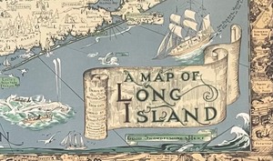 lot 66 image: Framed Map of Long Island
