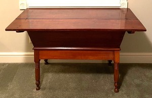 lot 5A image: Antique Doughboy Table with Slide Off Top