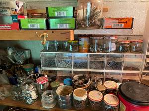lot 114 image: Nails and Assorted Fasteners Lot with Organizers