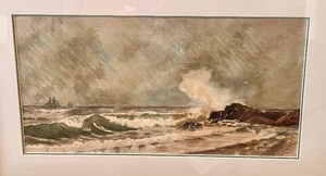 lot 35 image: Vintage Framed Original Watercolor Painting
