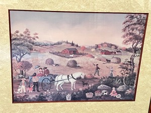 lot 124 image: Martha Cahoon Farmland Framed Print with Wooden Frame