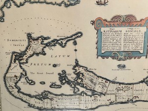 lot 179 image: Framed Map of Bermuda Print