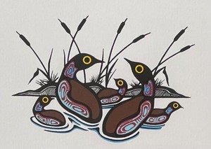 lot 135 image: Limited Edition Signed and Stamped Family Print by Robert Kakegamic