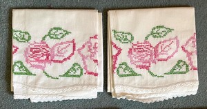 lot 172 image: Nicely Embroidered Pillowcases