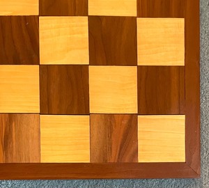 lot 182 image: Wooden Artisan Made Chess  Checker Board
