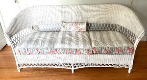 lot 202 image: Vintage White Wicker Sofa