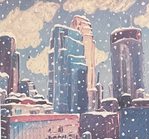 lot 205 image: A Minneapolis Winter Framed Print by Diane I. Cossette