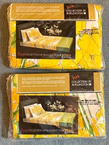 lot 207 image: New Vintage Floral Twin Sized Flat Sheets by Vera