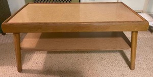 lot 249 image: Retro Wooden Table with Lower Shelf