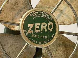 lot 255 image: Vintage McGraw Electric Zero Fan