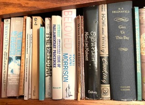 lot 327 image: Grouping of Books and Bookshelf