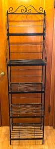 lot 330 image: Black Metal Bakers Rack