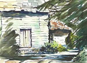lot 339 image: Framed Watercolor Art
