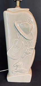 lot 357 image: Giddy Up Mid Century Cowboy Themed Lamp