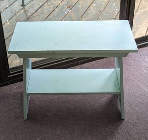 lot 87 image: Pale Blue Side TableBench