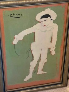 lot 5 image: Picasso Le Petit Perriot White Clown Framed Print