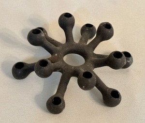 lot 23 image: Vintage Dansk Metal Sputnik Taper Candle Holder