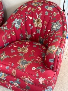 lot 99A image: Pair of Floral Upholstered Chairs